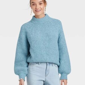 Universal Thread Blue Knit Turtleneck Sweater